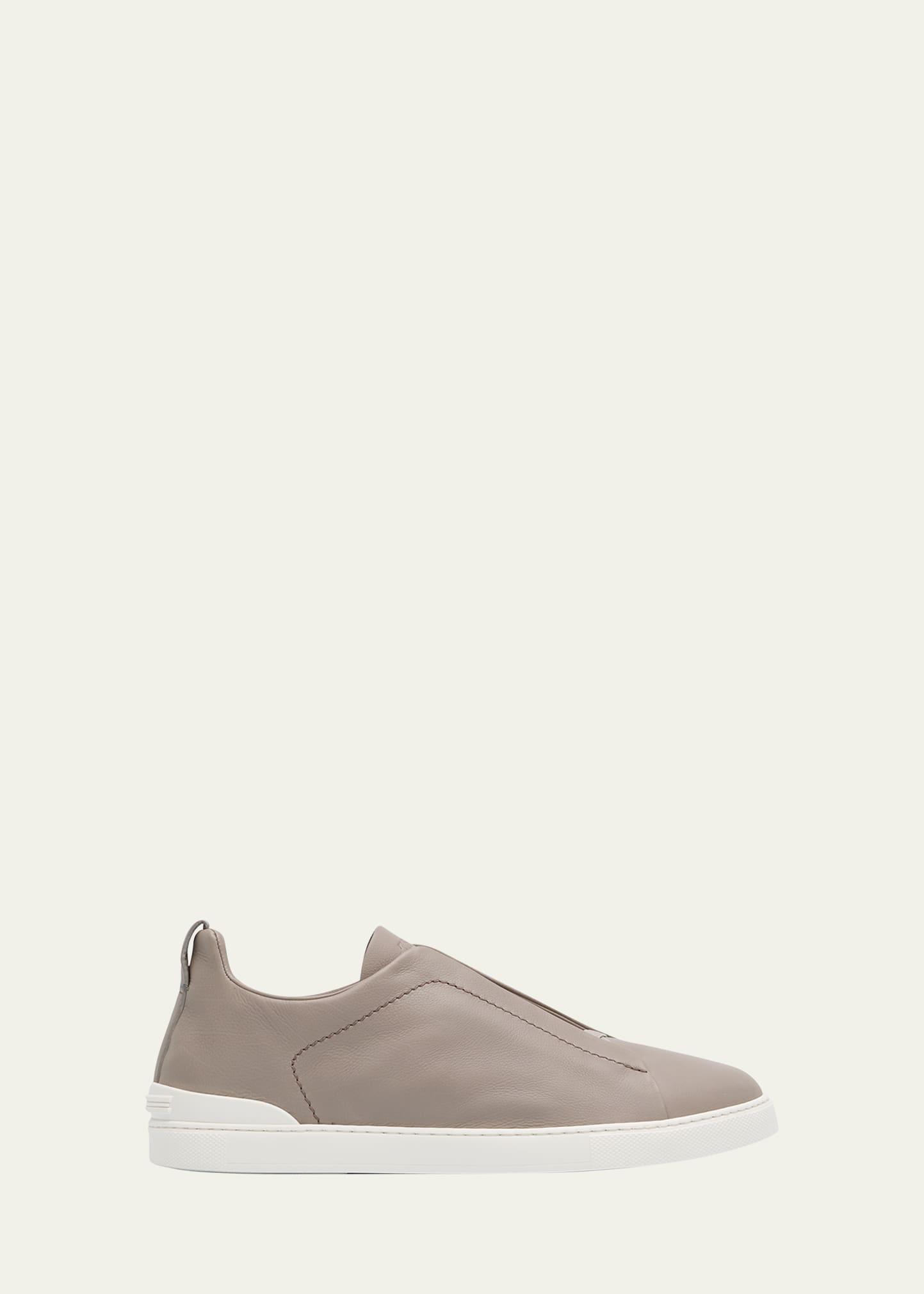 Mens Triple Stitch SECONDSKIN Leather Slip-On Sneakers Product Image