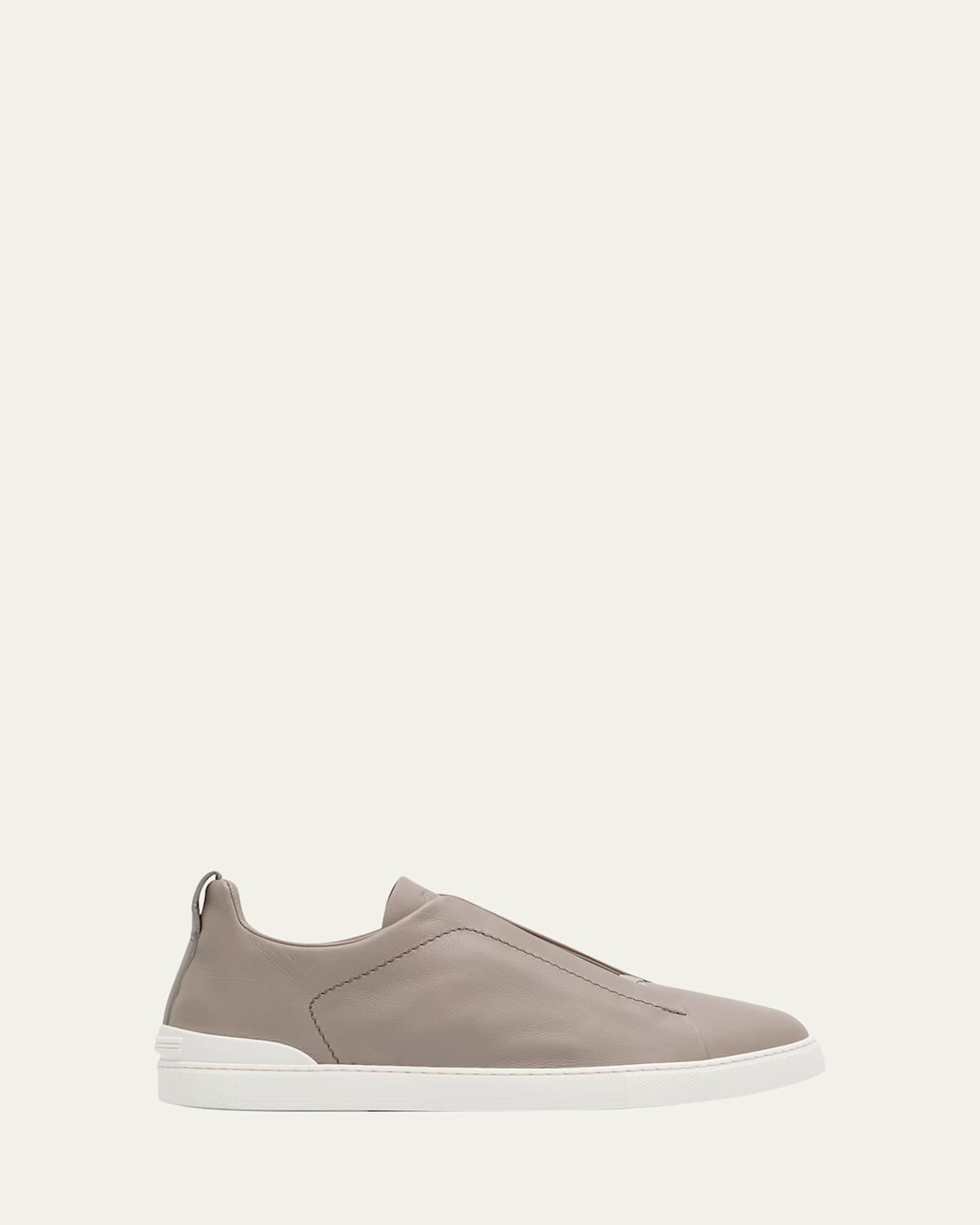 Mens Triple Stitch SECONDSKIN Leather Slip-On Sneakers Product Image