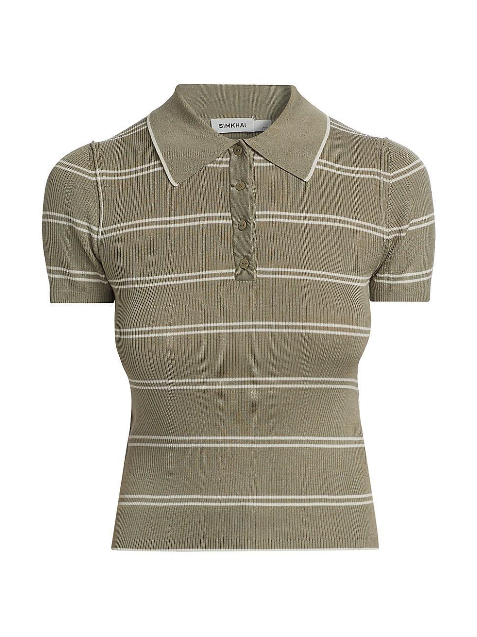 Womens Matty Silk-Cashmere Polo Shirt Product Image