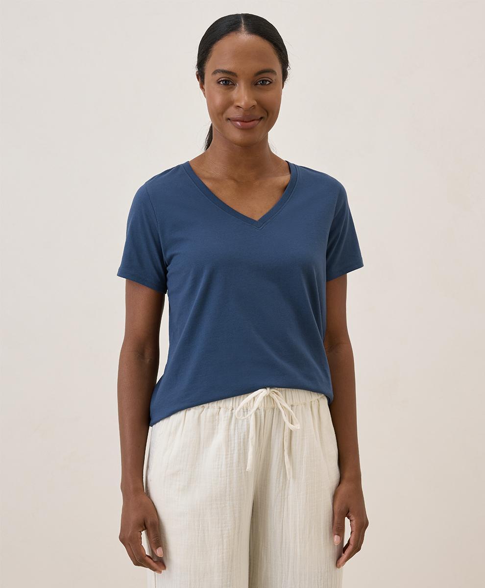 Women's French Navy Softspun V-Neck Tee XX Product Image