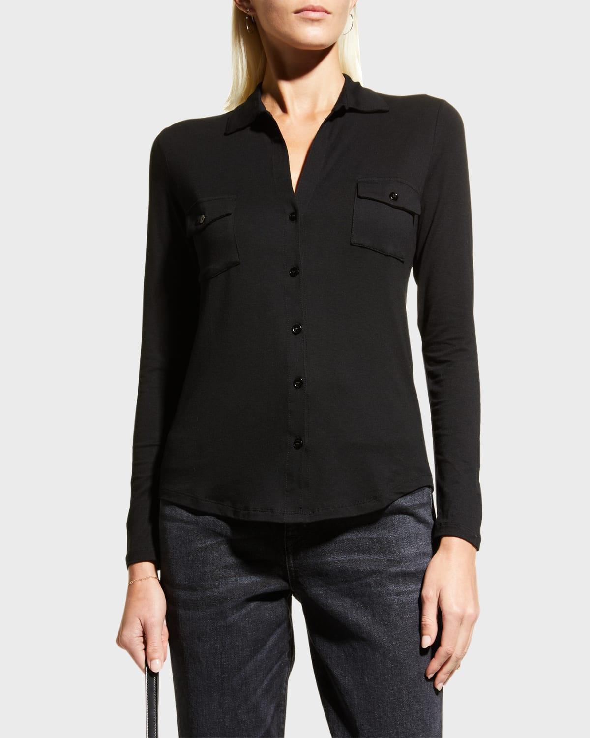 Majestic Filatures Point Collar Button Front Shirt Product Image