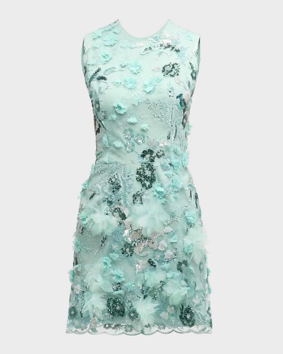 Miranda Sequin Floral Applique Mini Dress Product Image
