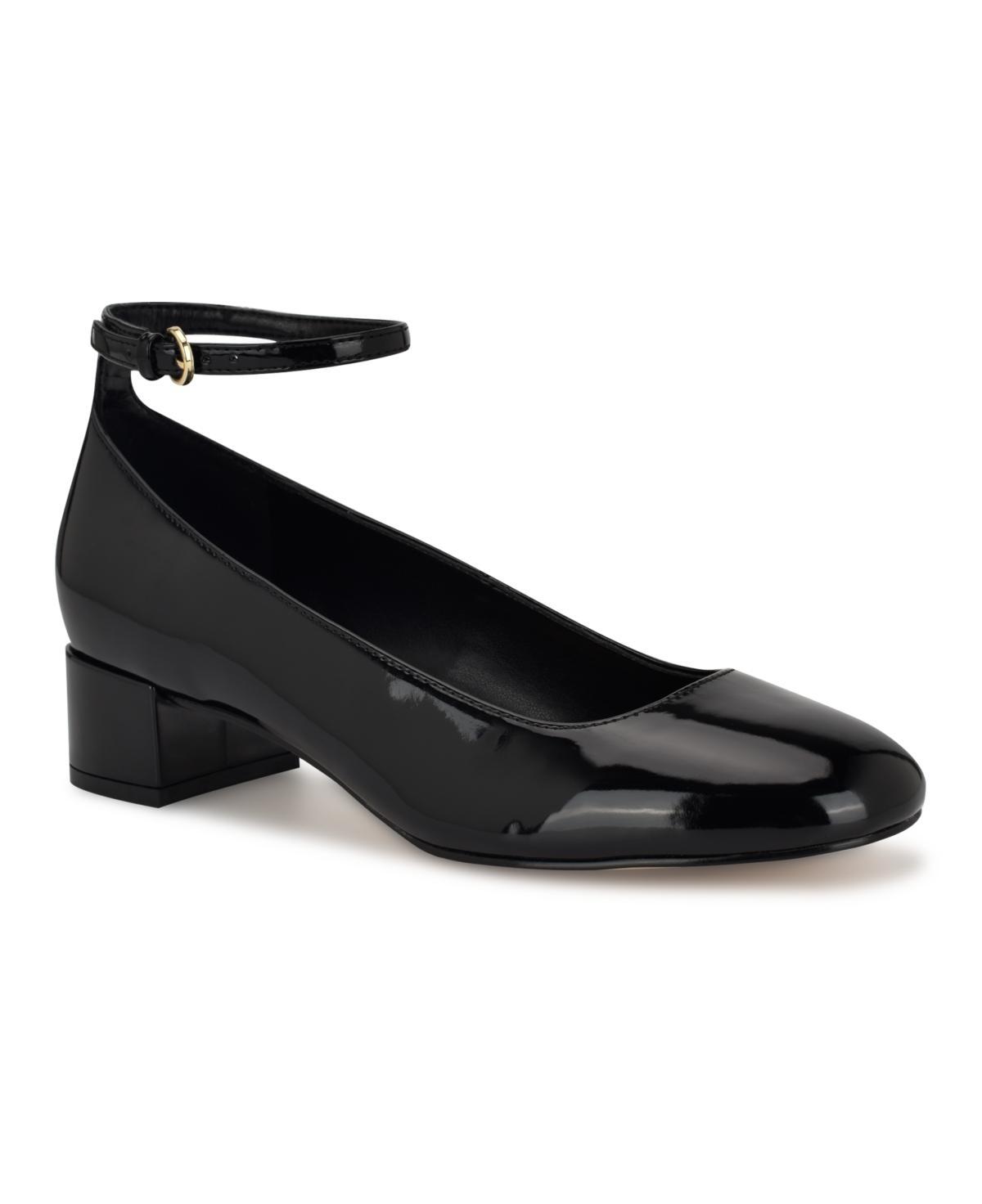 Nine West Amaize Block Heel Ankle Strap Women's Dress Pumps, Size: 7, Dark Red Patent Product Image