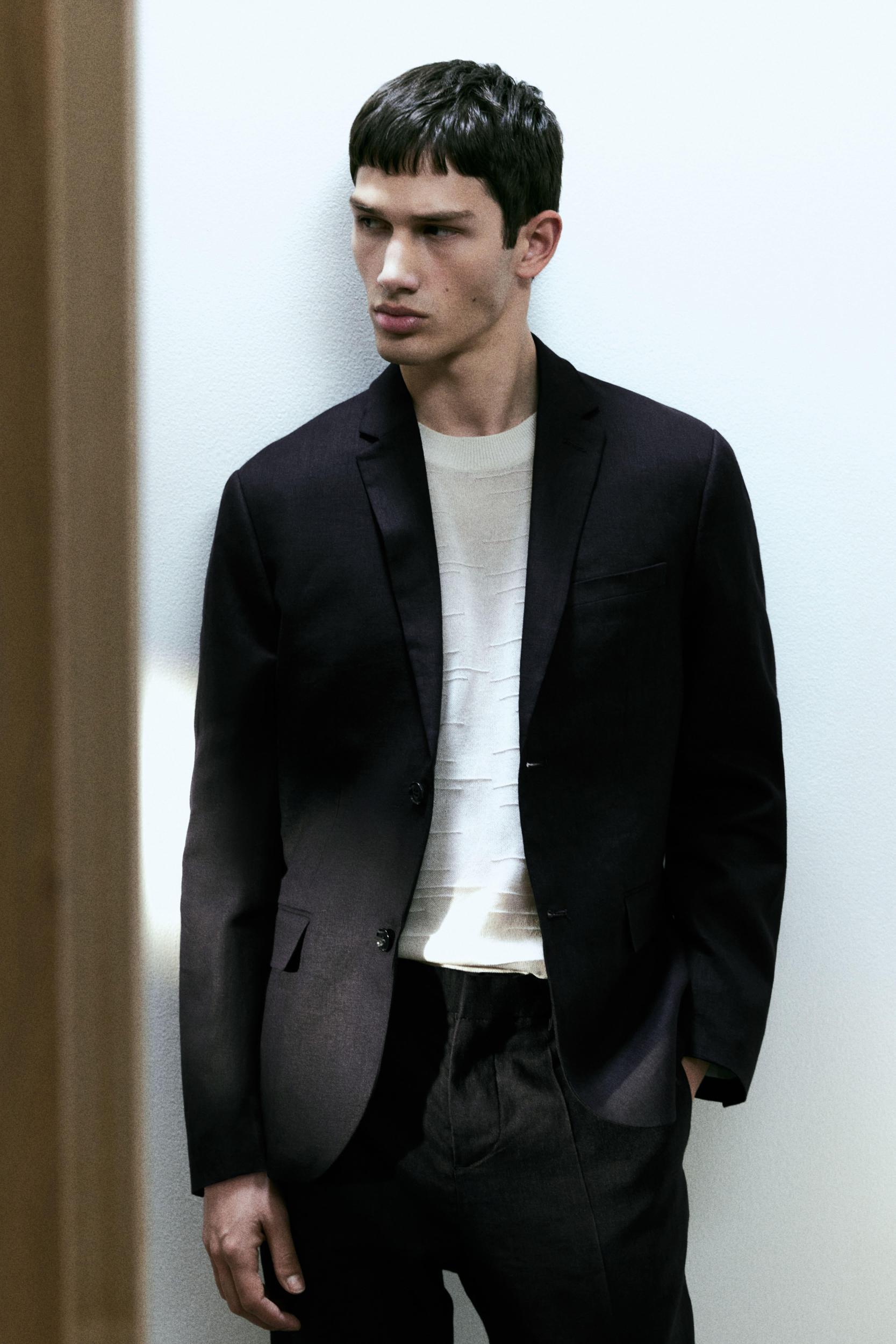 Slim-Fit Linen Jacket Product Image