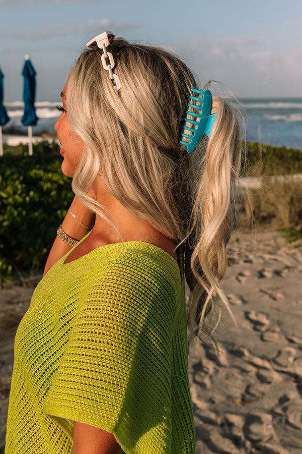 Beach Tripping Hair Claw Clip In Ocean Blue Product Image
