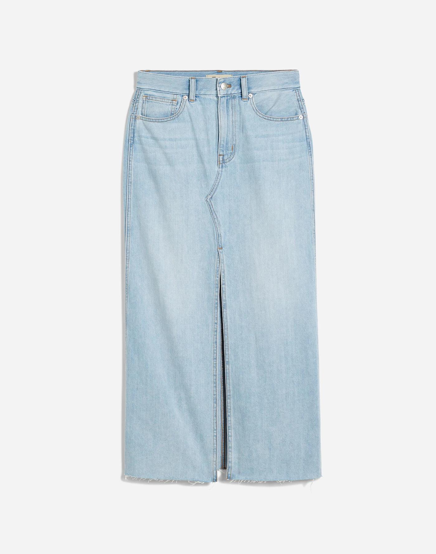 The Rilee Denim Midi Skirt Product Image