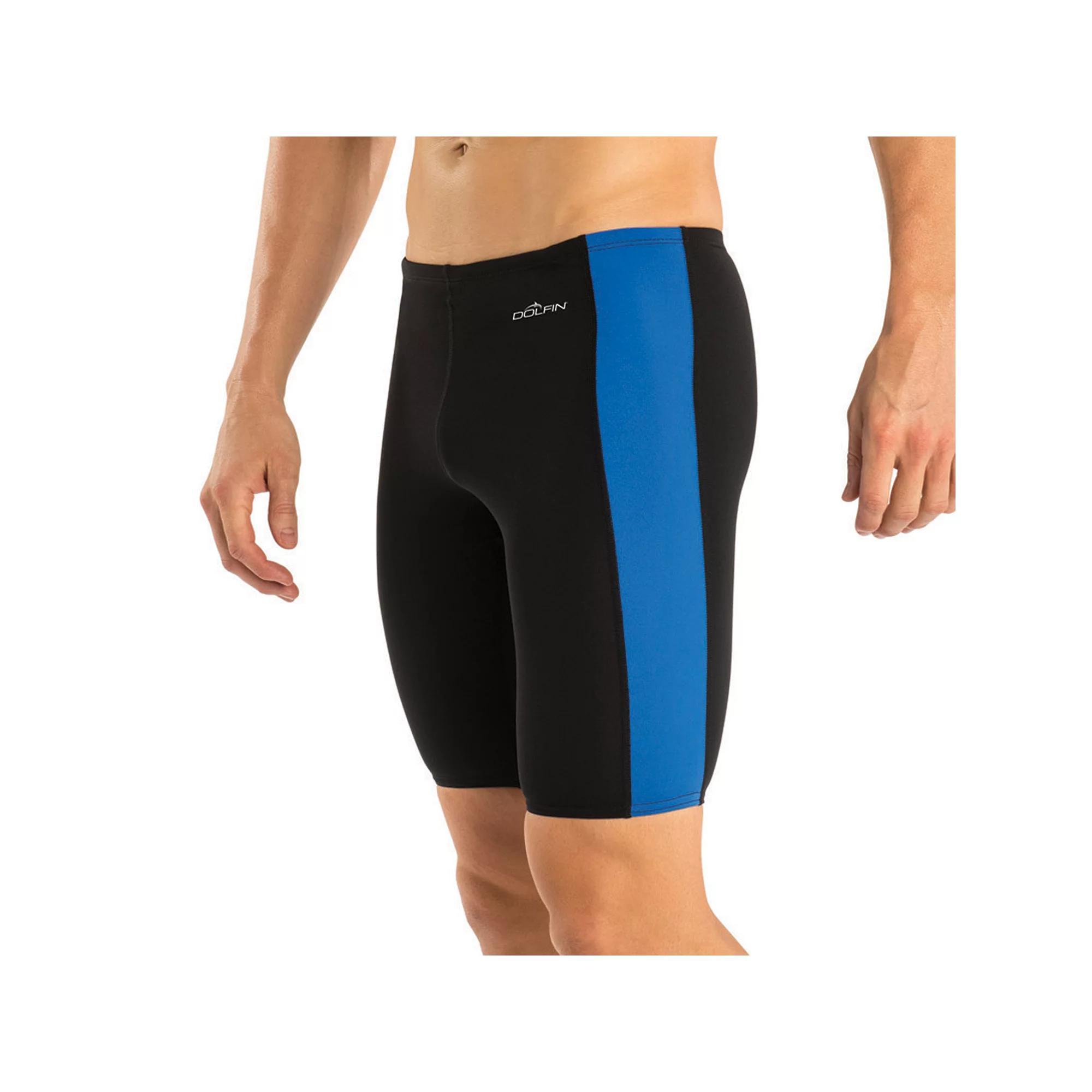 Men's Dolfin Colorblock Panel Jammer Swimsuit, Size: 34, Black Red Product Image