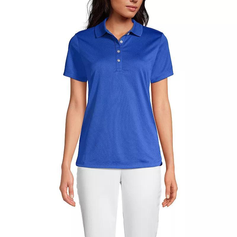 Women's Lands' End Short Sleeve Solid Active Polo Shirt, Size: XL, True Blue Product Image