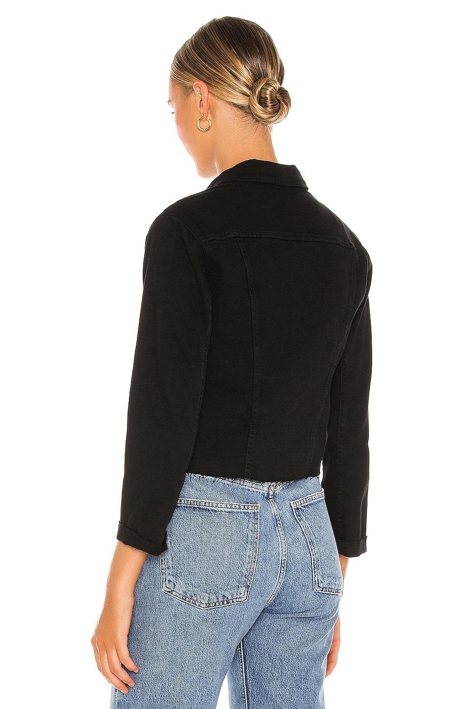 Janelle Slim Raw-Edge Denim Jacket Product Image