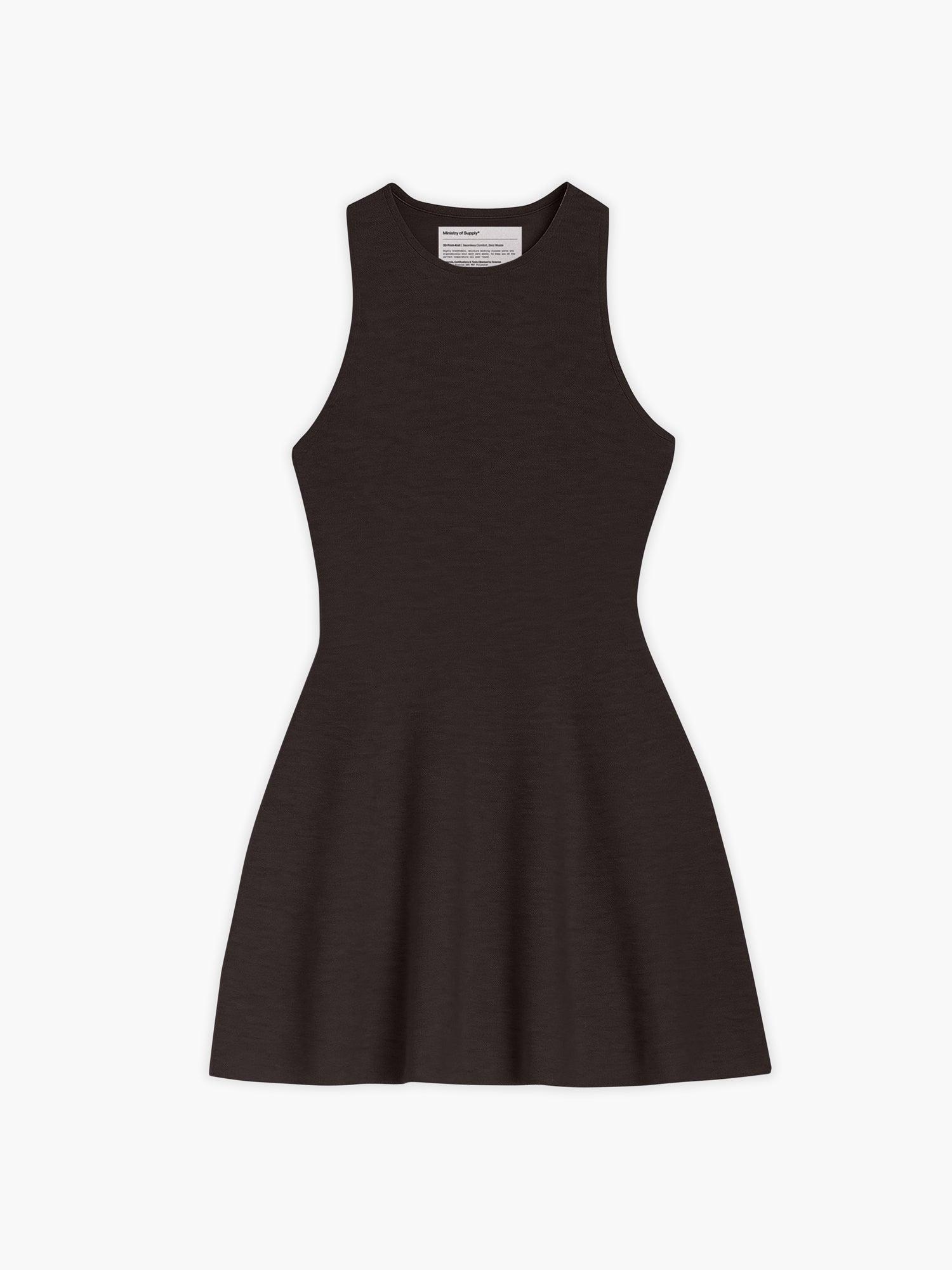 Women's Labs 3D Print-Knit Sleeveless Flare Dress - Black Product Image
