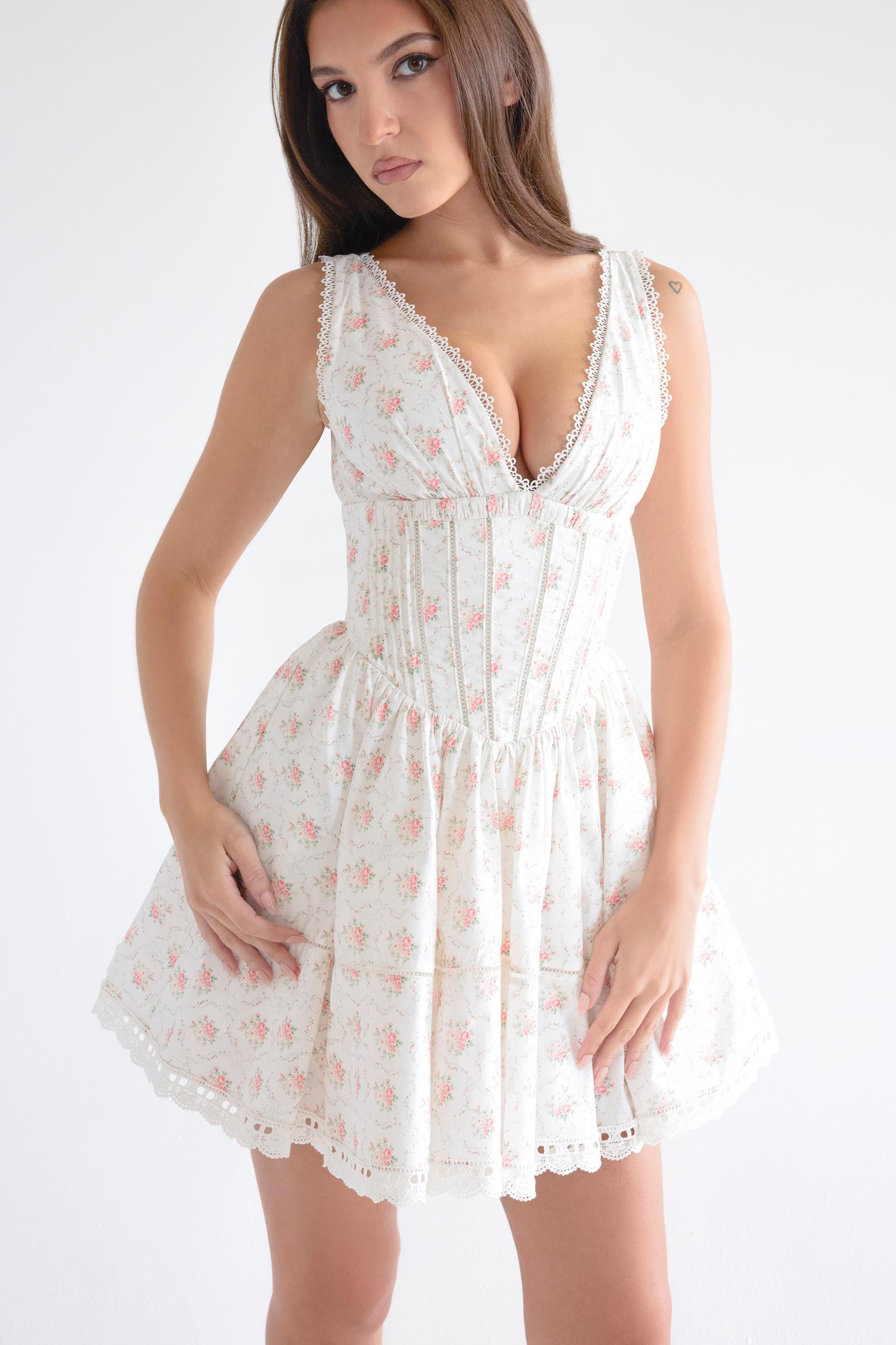 Salma  rose print mini dress Product Image