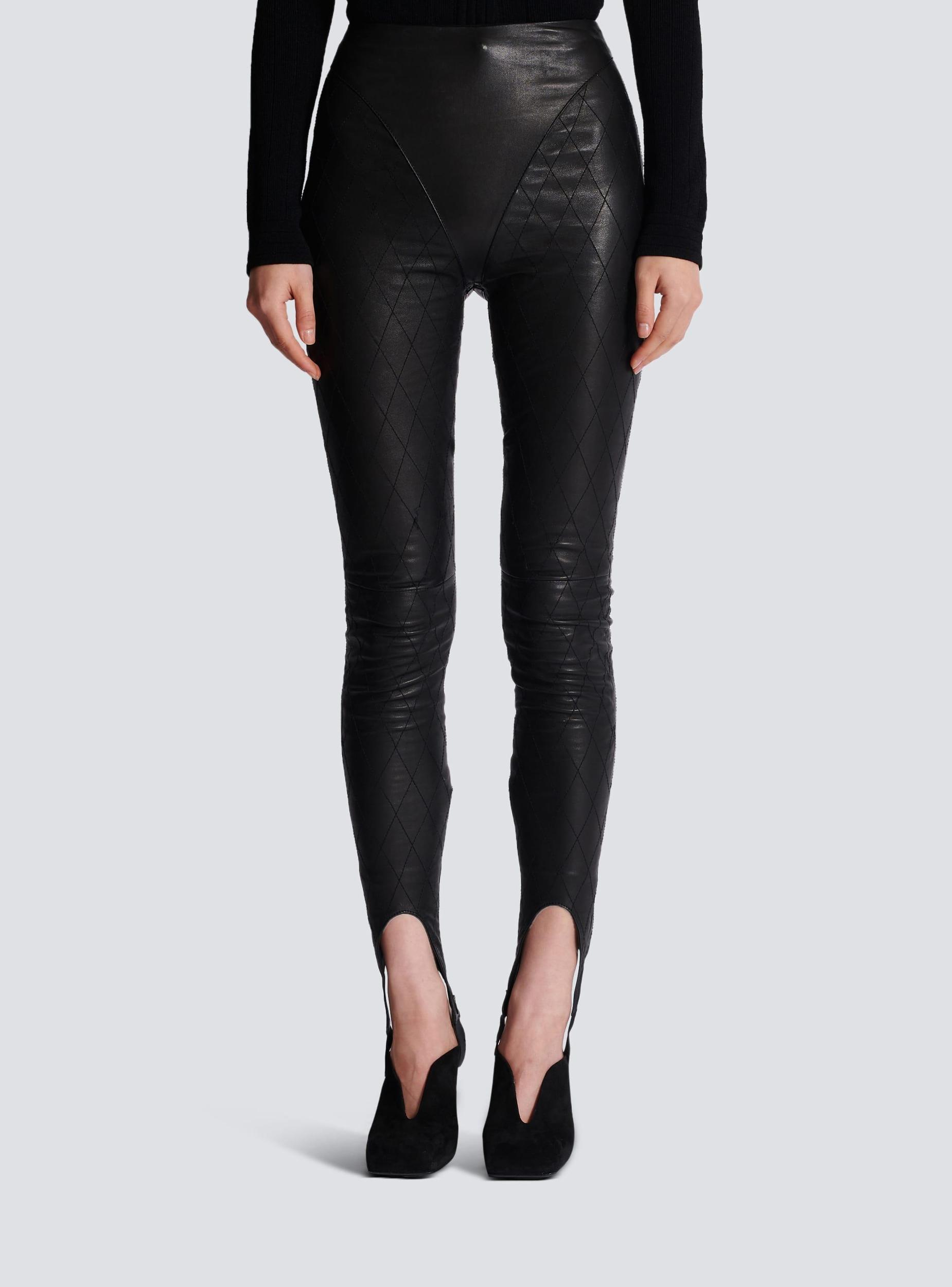 Topstitched leather leggings Product Image