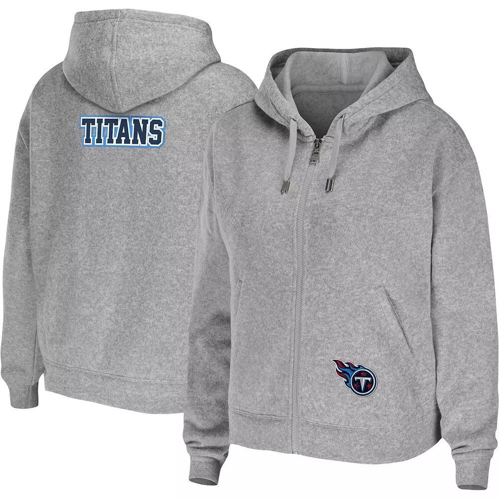 Women's WEAR by Erin Andrews Heathered Gray Tennessee Titans Team Full-Zip Hoodie, Size: XL, Blue Product Image