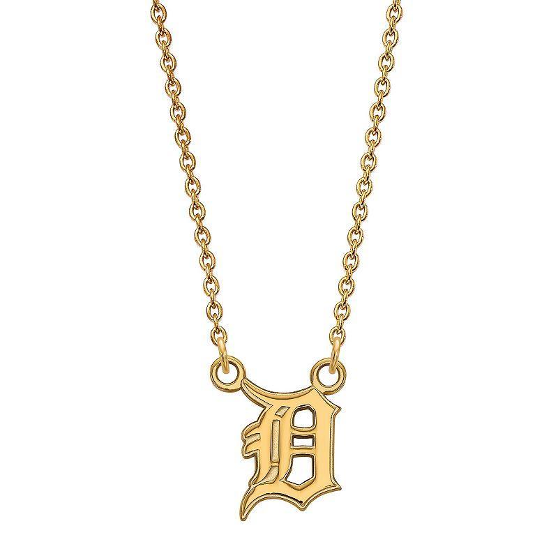 LogoArt Sterling Silver Detroit Tigers Small Pendant Necklace, Women's, Gold Tone Product Image
