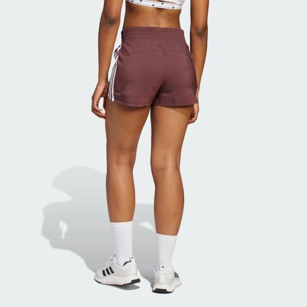 adidas Pacer Training 3-Stripes Woven High-Rise Shorts Aurora Ruby S 3 Womens Product Image