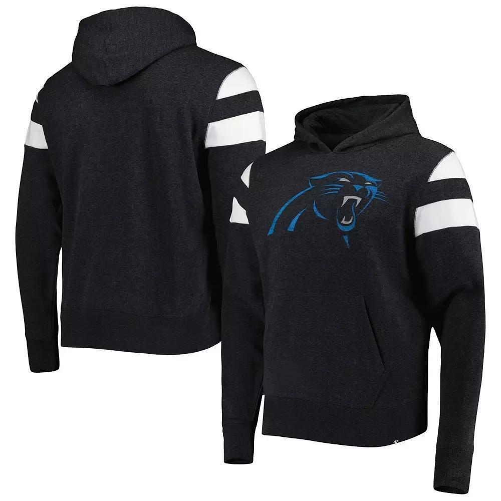 Men's '47 Heathered Black Carolina Panthers Premier Nico Pullover Hoodie, Size: Large Product Image