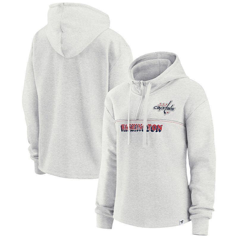 Womens Fanatics Branded Ash Washington Capitals True Classics Legacy Quarter-Zip Hoodie Product Image