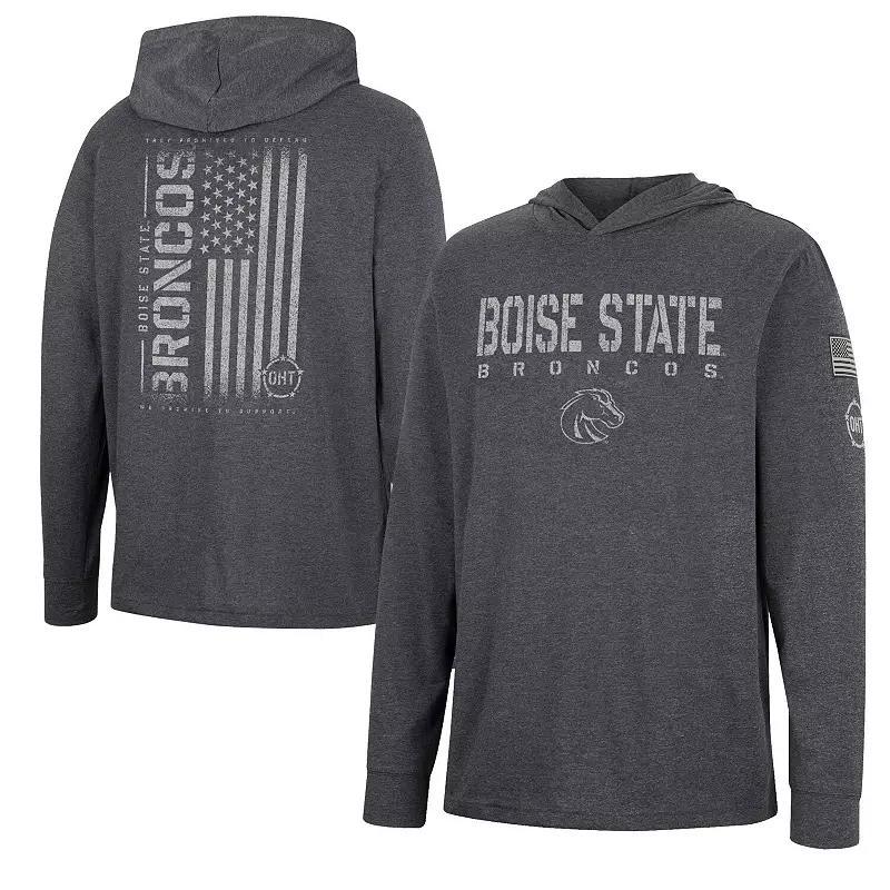 Men's Colosseum Charcoal Arkansas Razorbacks Team OHT Military Appreciation Hoodie Long Sleeve T-Shirt, Size: Medium, Black Product Image