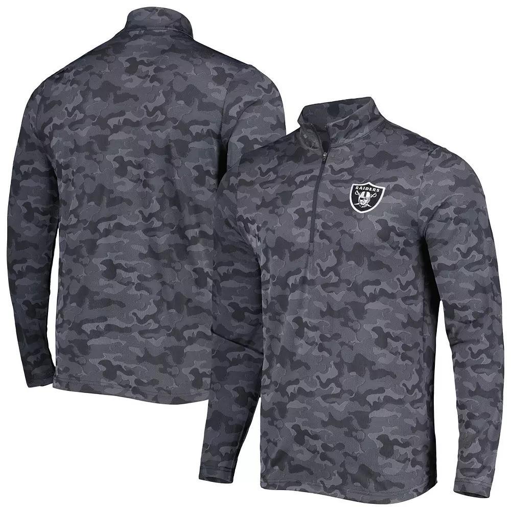 Men's Antigua Black Las Vegas Raiders Brigade Quarter-Zip Sweatshirt, Size: Medium, Lvr Black Product Image