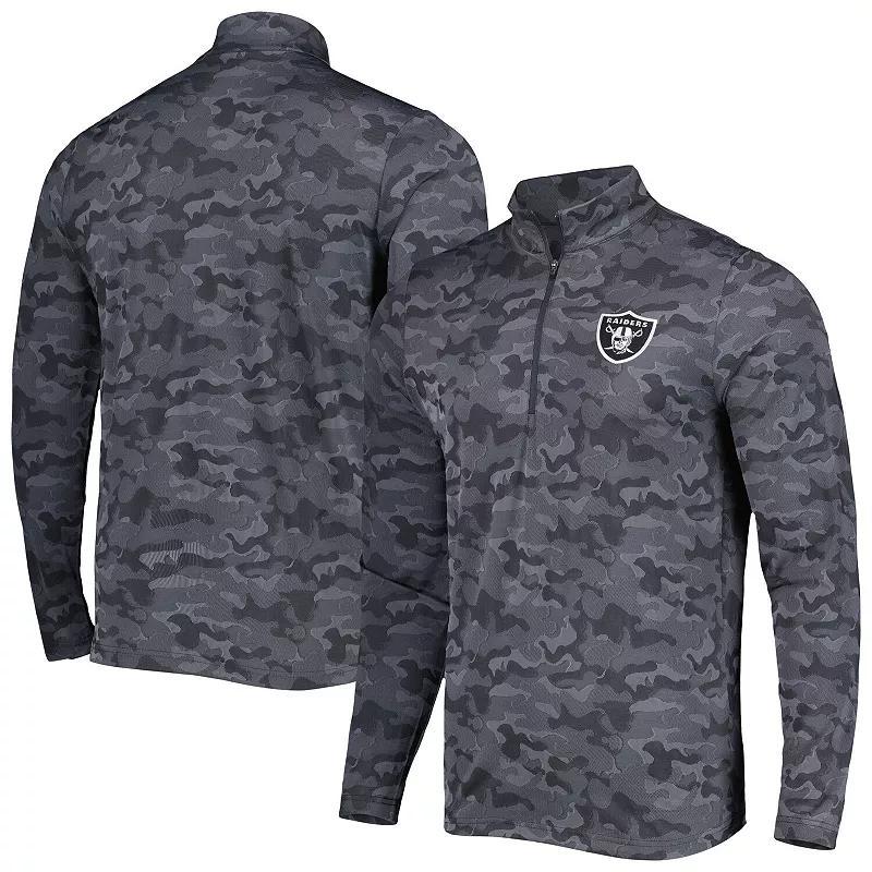 Men's Antigua Black Las Vegas Raiders Brigade Quarter-Zip Sweatshirt, Size: Medium, Lvr Black Product Image