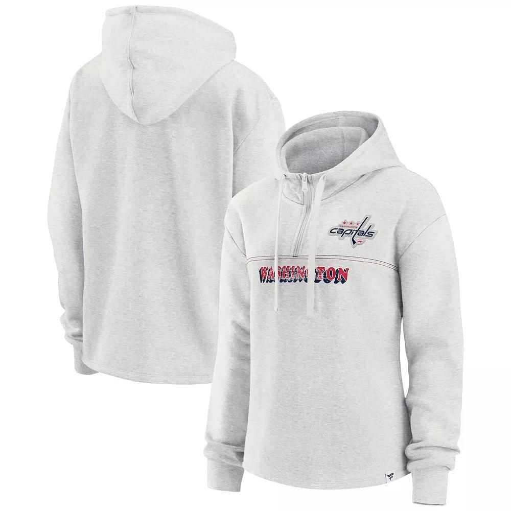 Womens Fanatics Branded Ash Washington Capitals True Classics Legacy Quarter-Zip Hoodie Product Image