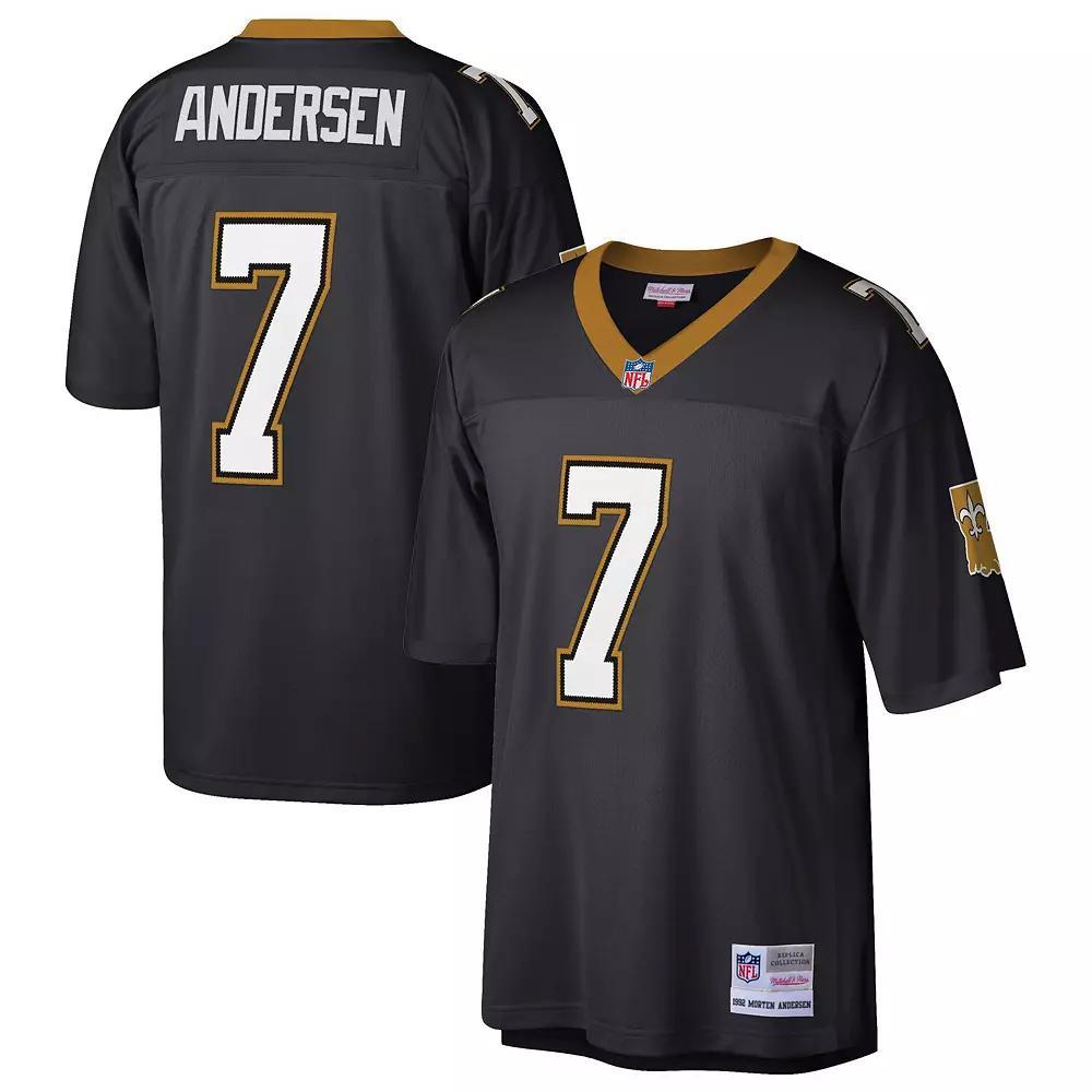 Men's Mitchell & Ness Morten Andersen Black New Orleans Saints Retired Player Legacy Replica Jersey, Size: XL Product Image