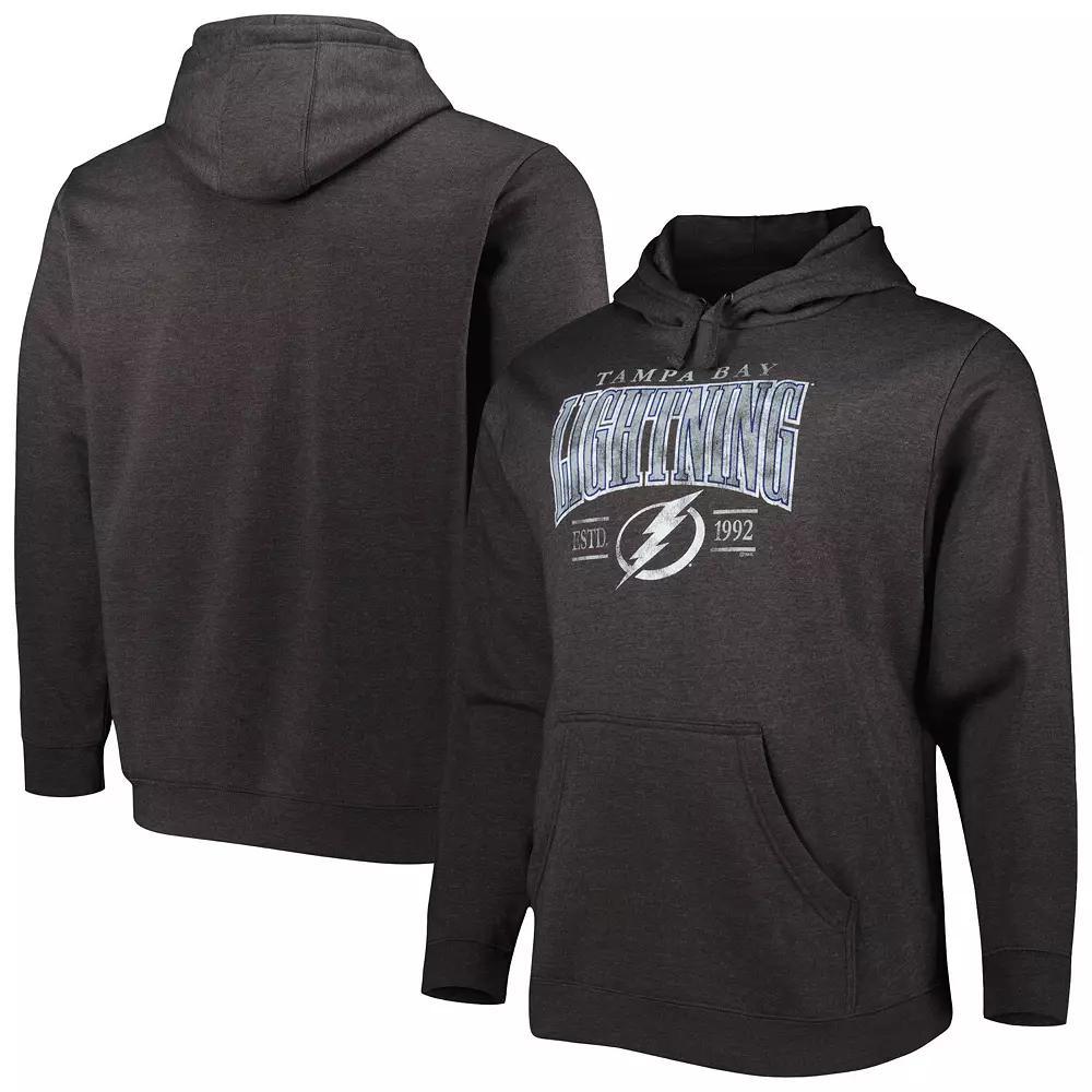 Men's Fanatics Branded Heather Charcoal Tampa Bay Lightning Big & Tall Dynasty Pullover Hoodie, Size: 4XB, Lgh Charco Product Image