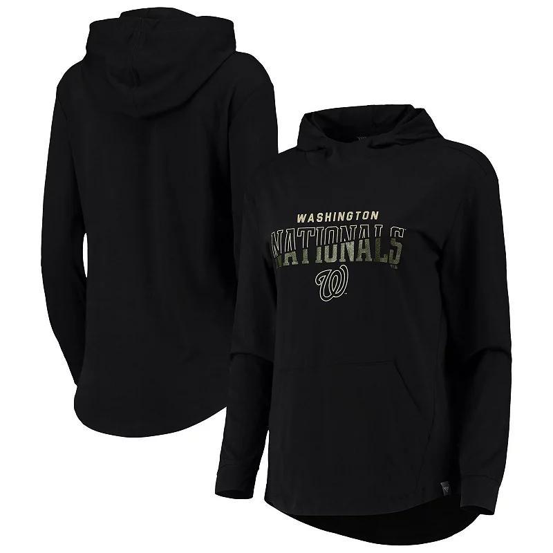 Women's Levelwear Black Washington Nationals Vivid Scuba Neck Pullover Hoodie, Size: XL Product Image