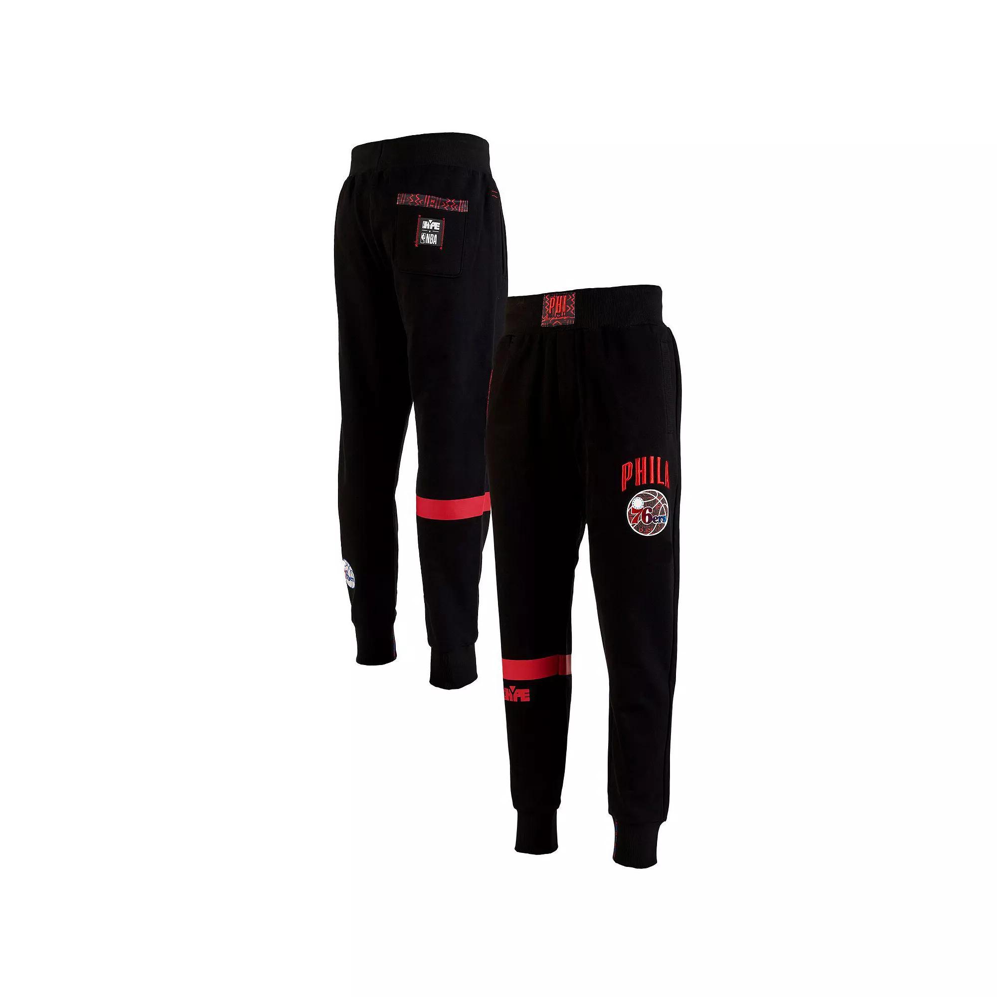 Men's NBA x Two Hype  Black Philadelphia 76ers Culture & Hoops Collection Premium Jogger Pants, Size: XL, 76r Black Product Image