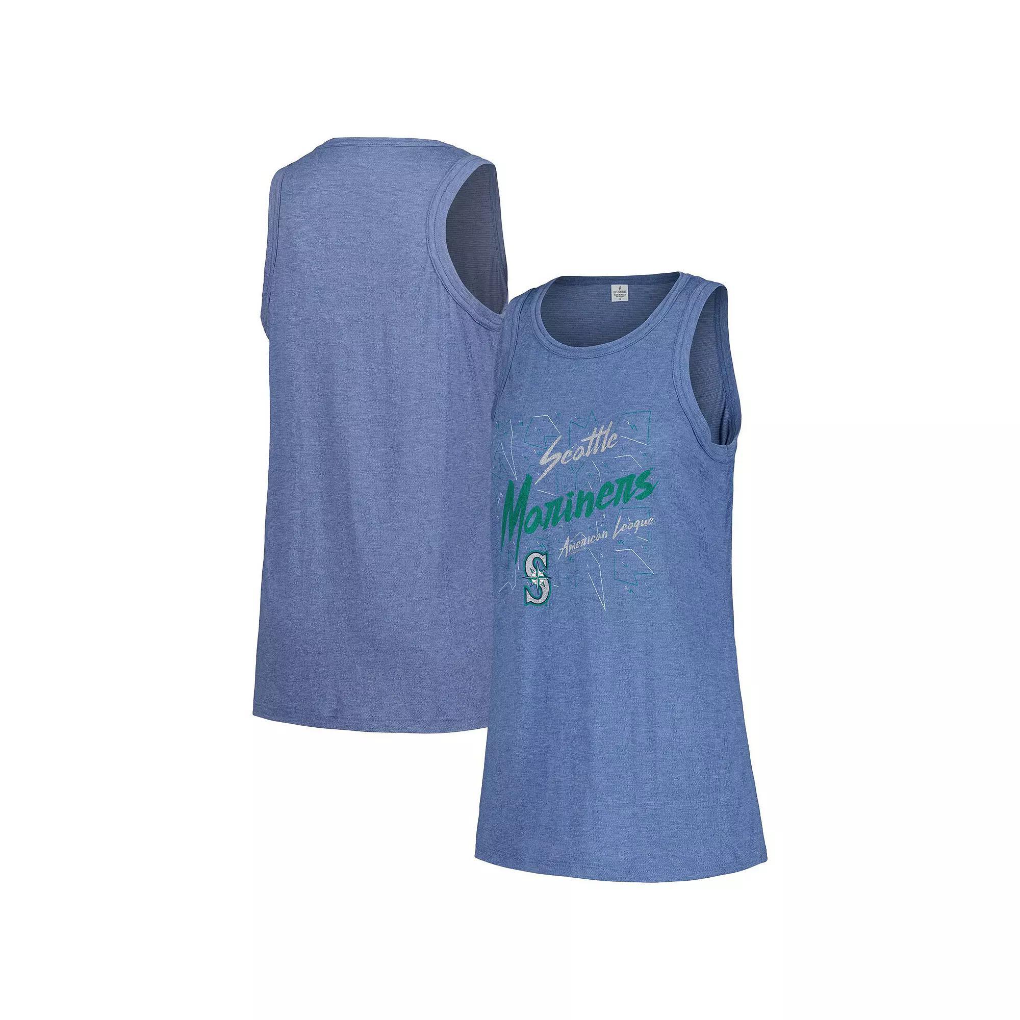 Women's Soft as a Grape Navy Seattle Mariners Gauze High Neck Tank Top, Size: Small, Blue Product Image
