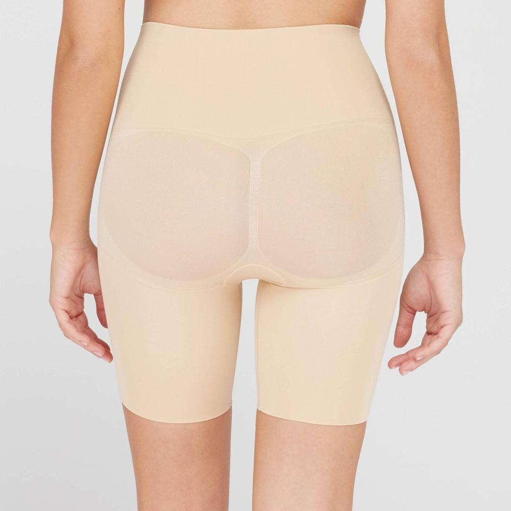ASSETS by SPANX Womens Remarkable Results Mid-Thigh Shaper - Light Beige 1X: Tummy, Hip, Thigh, Bottom Slimming, Ultra Firm Compression Product Image
