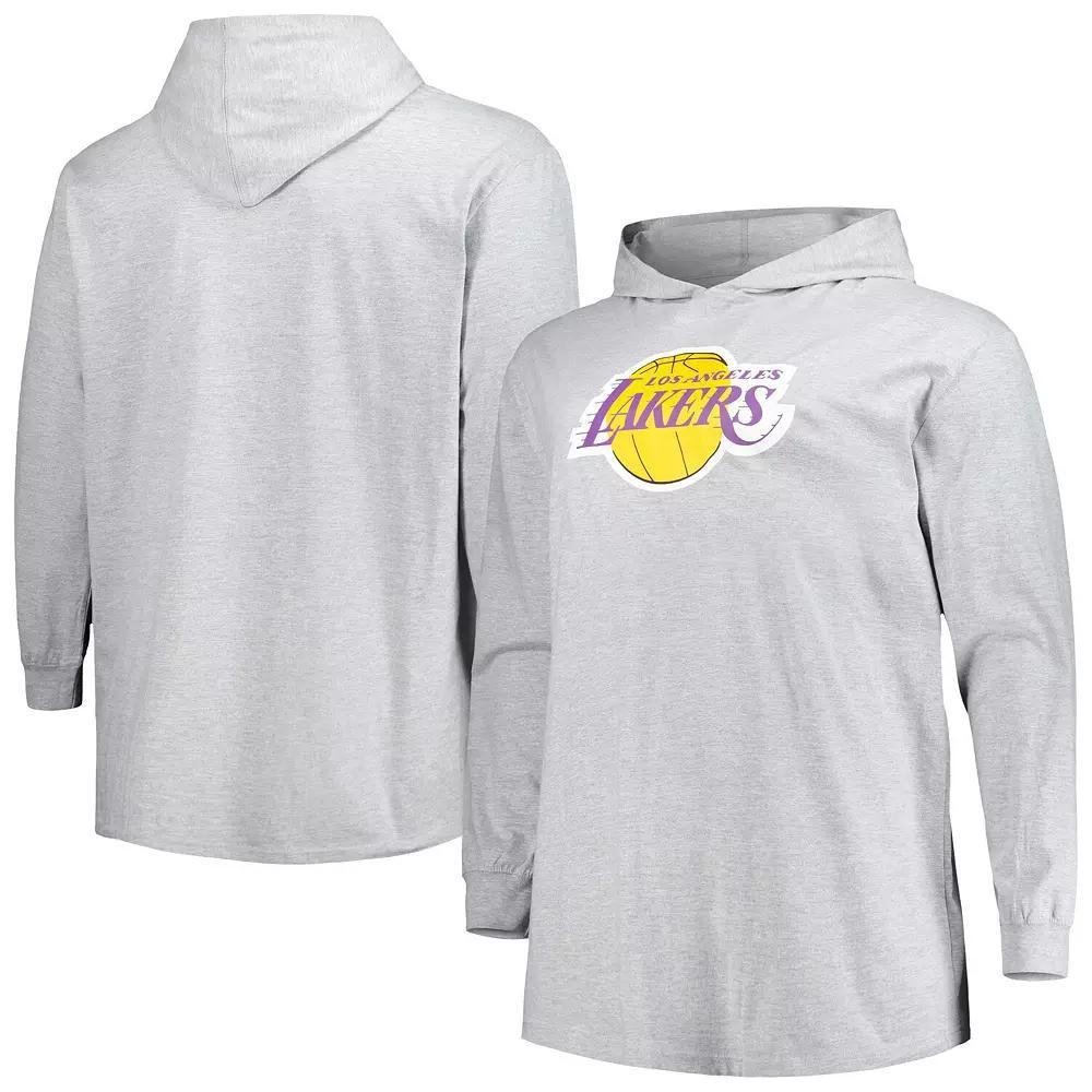 Men's Fanatics Branded Heather Gray Los Angeles Lakers Big & Tall Pullover Hoodie, Size: 3XLT, Grey Product Image