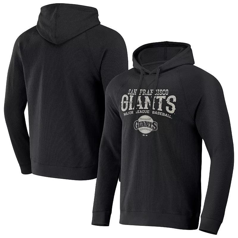 Men's Darius Rucker Collection by Fanatics  Black San Francisco Giants Waffle-Knit Raglan Pullover Hoodie, Size: 2XL Product Image