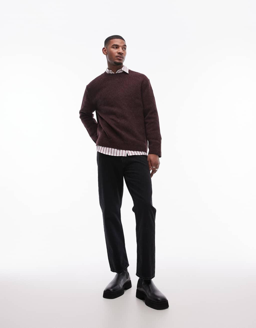 ARKET wool sweater in burgundy Product Image