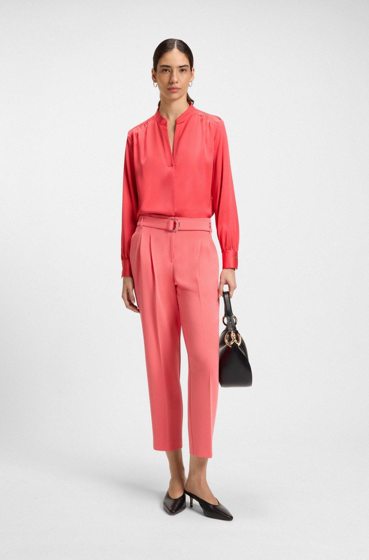 Regular-fit blouse in stretch silk Product Image