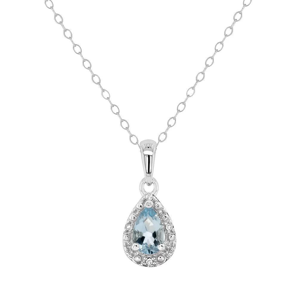 Celebration Gems Sterling Silver Gemstone & Diamond Accent Pendant Necklace, Womens Purple Product Image