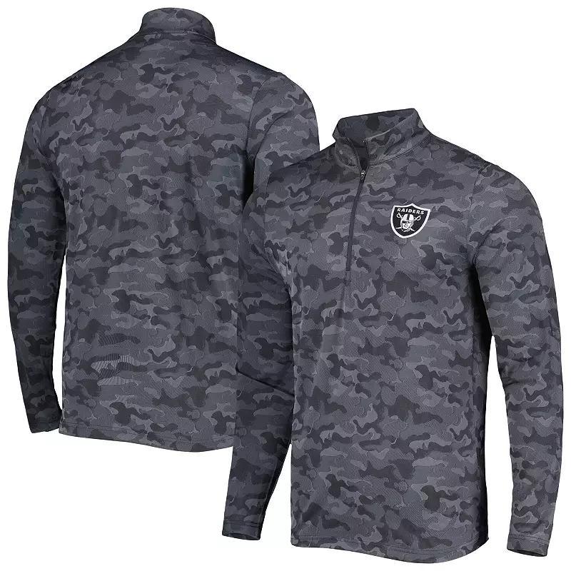 Men's Antigua Black Las Vegas Raiders Brigade Quarter-Zip Sweatshirt, Size: Medium, Lvr Black Product Image