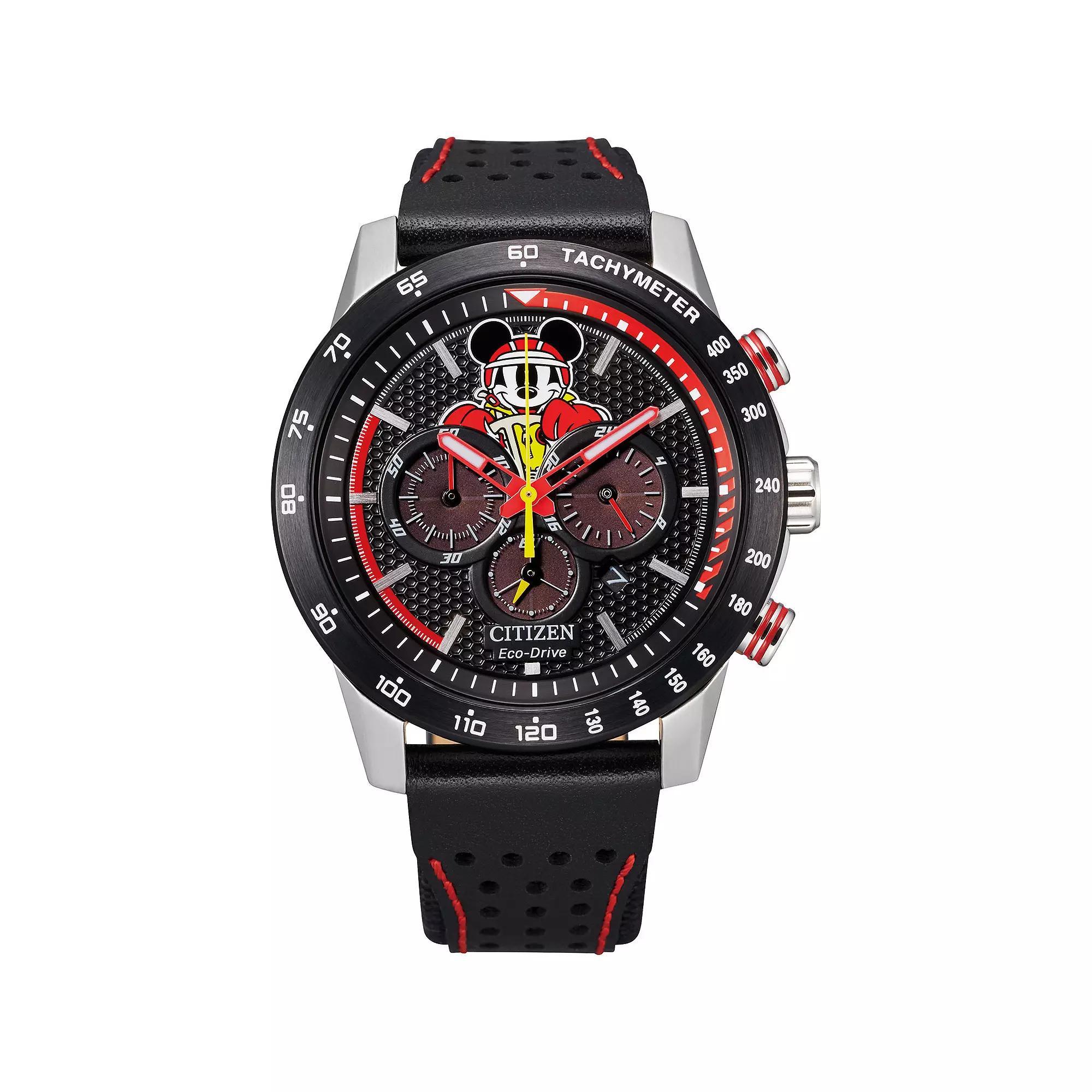 Disneys Mickey Mouse Mens Racer Strap Chronograph Watch by Citizen - CA4439-07W Black Product Image