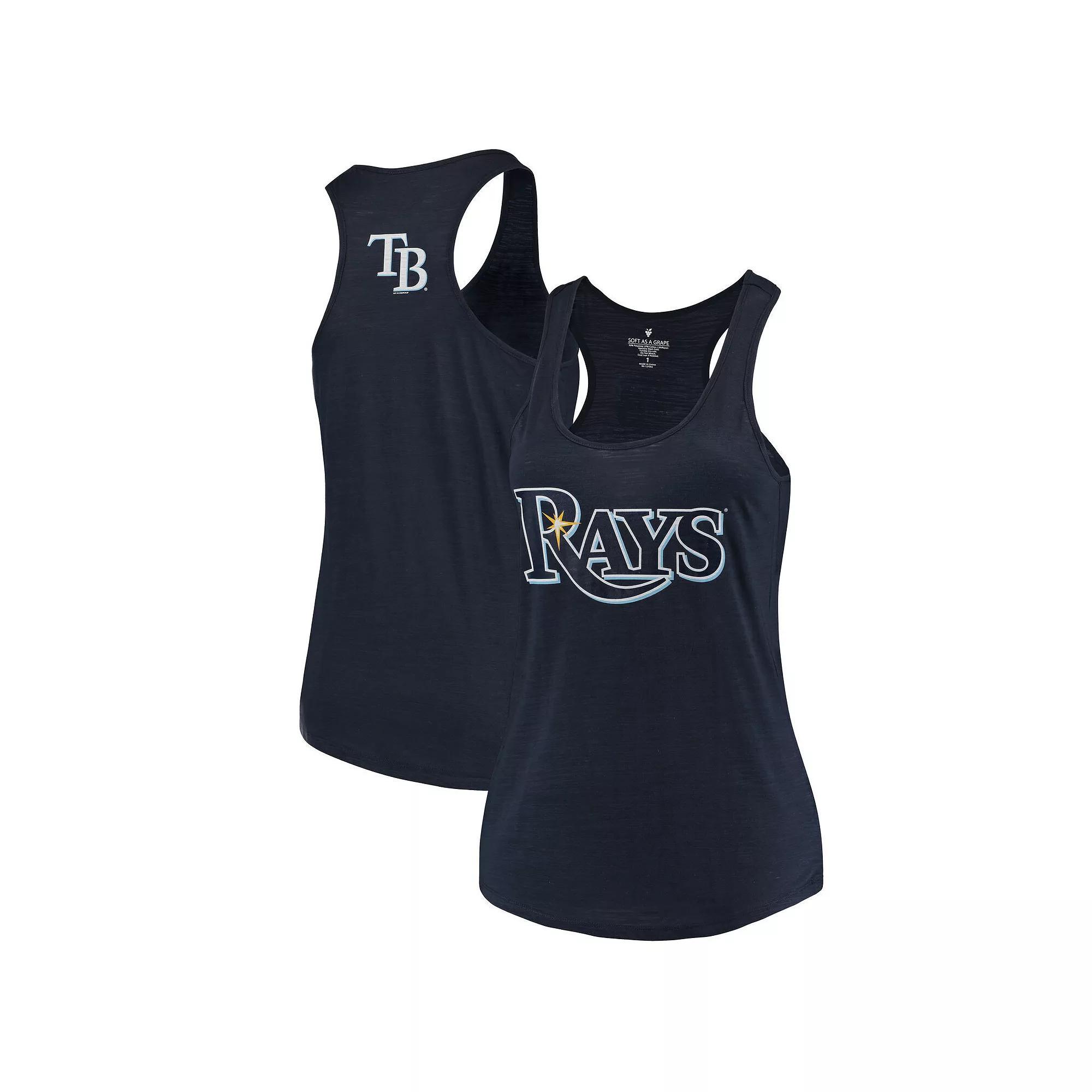 Women's Soft as a Grape Navy Tampa Bay Rays Plus Size Swing for the Fences Racerback Tank Top, Size: 3XL, Blue Product Image