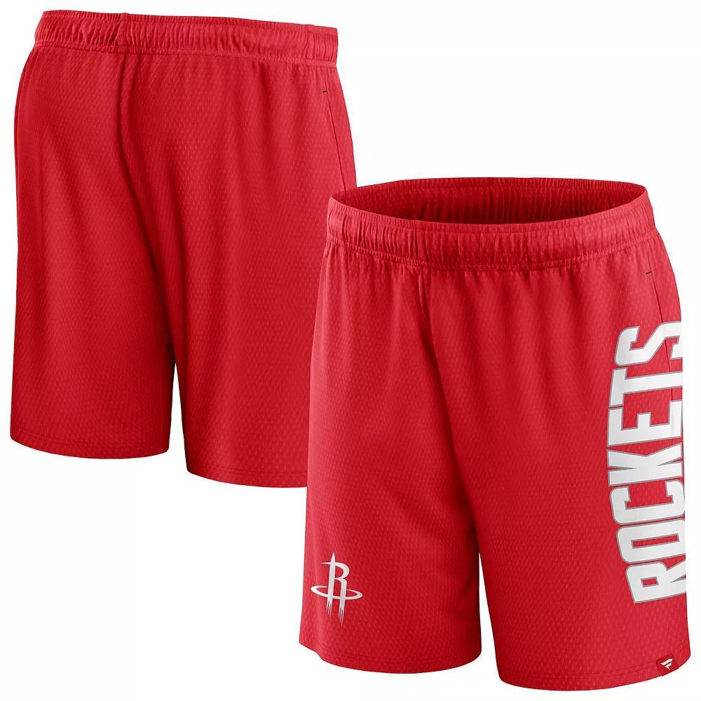 Men's Fanatics Branded Red Houston Rockets Post Up Mesh Shorts, Size: Large Product Image