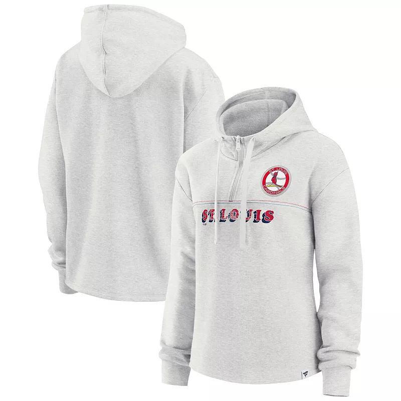 Women's Fanatics Branded Oatmeal St. Louis Cardinals True Classics Legacy Quarter-Zip Hoodie, Size: XS, Team Product Image