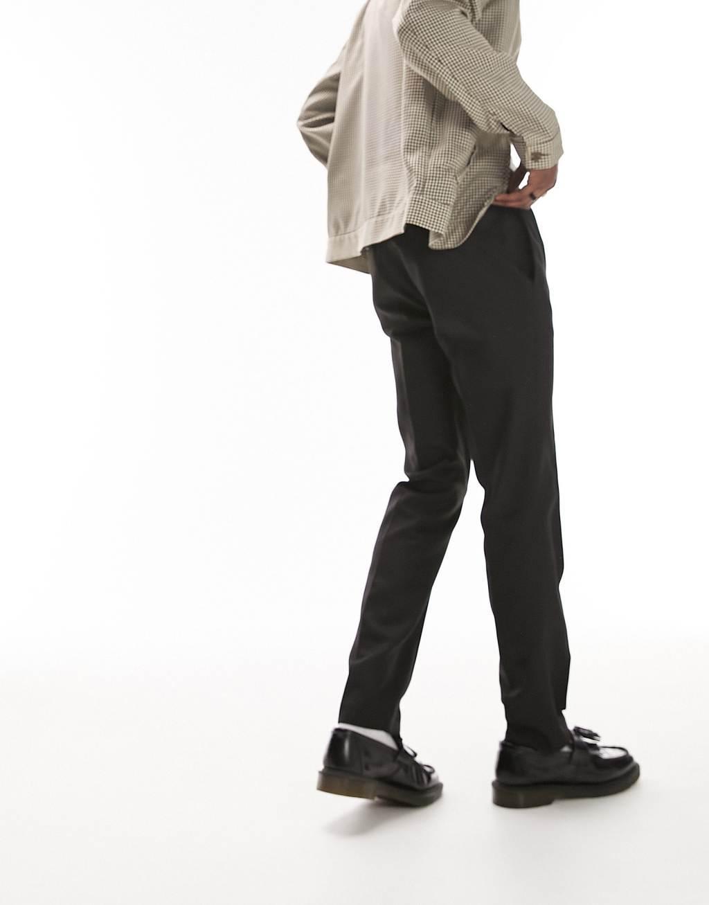 Topman skinny smart pants in black Product Image