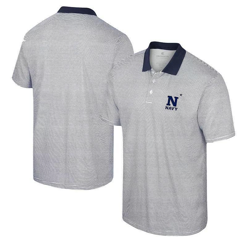 Mens Colosseum /Navy Navy Midshipmen Print Stripe Polo Product Image