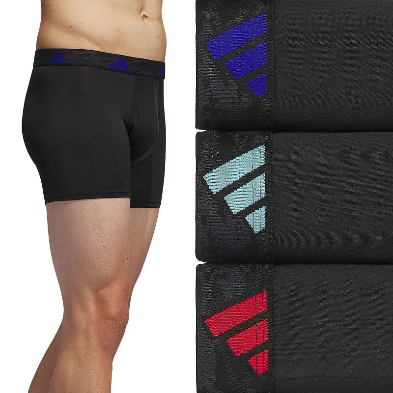 Men's adidas 3-pack Microfiber Trunks, Size: Large, Black Team Royal Blue Product Image