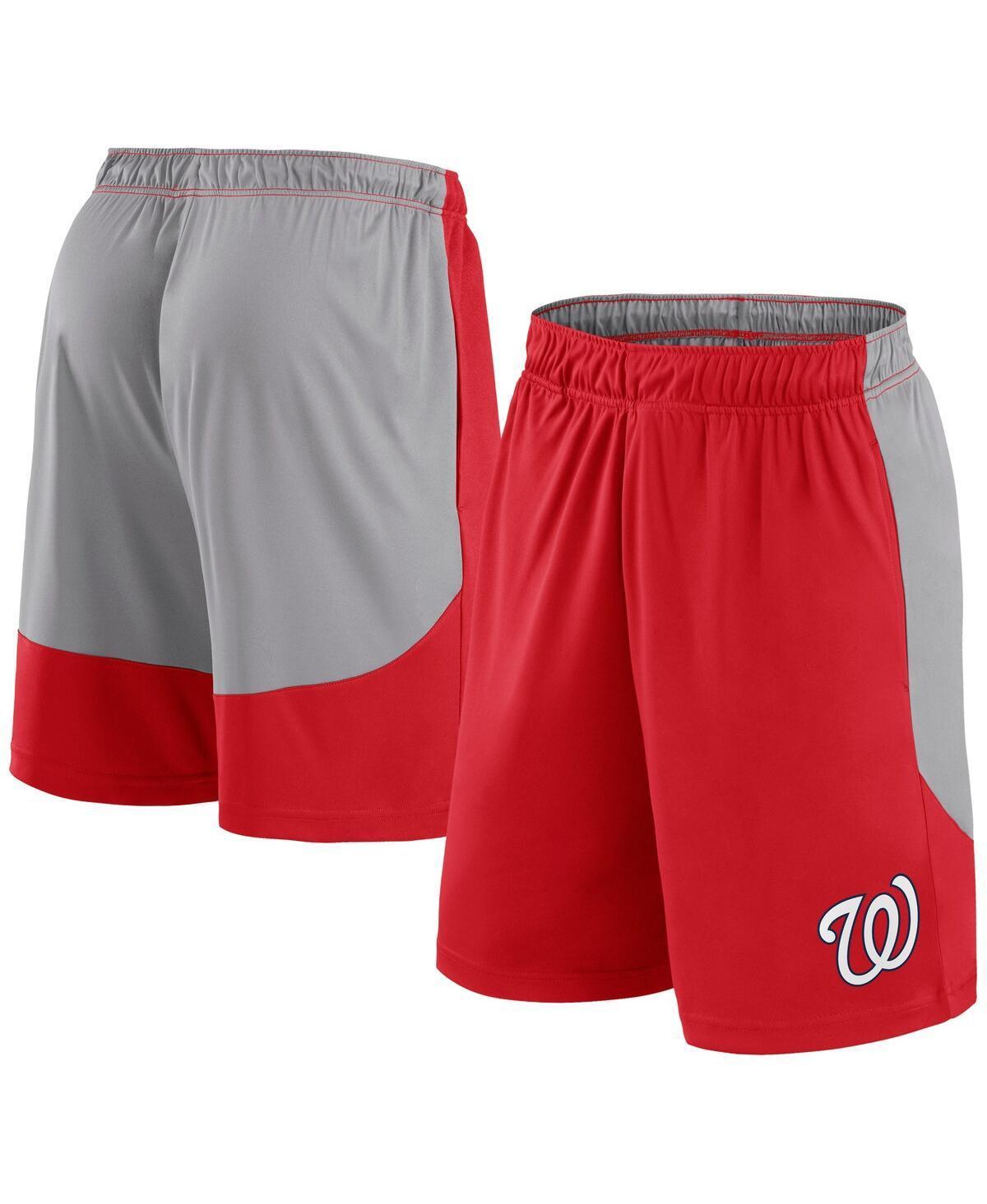 Men's Fanatics Red/Gray Washington Nationals Go Hard Shorts, Size: Medium Product Image