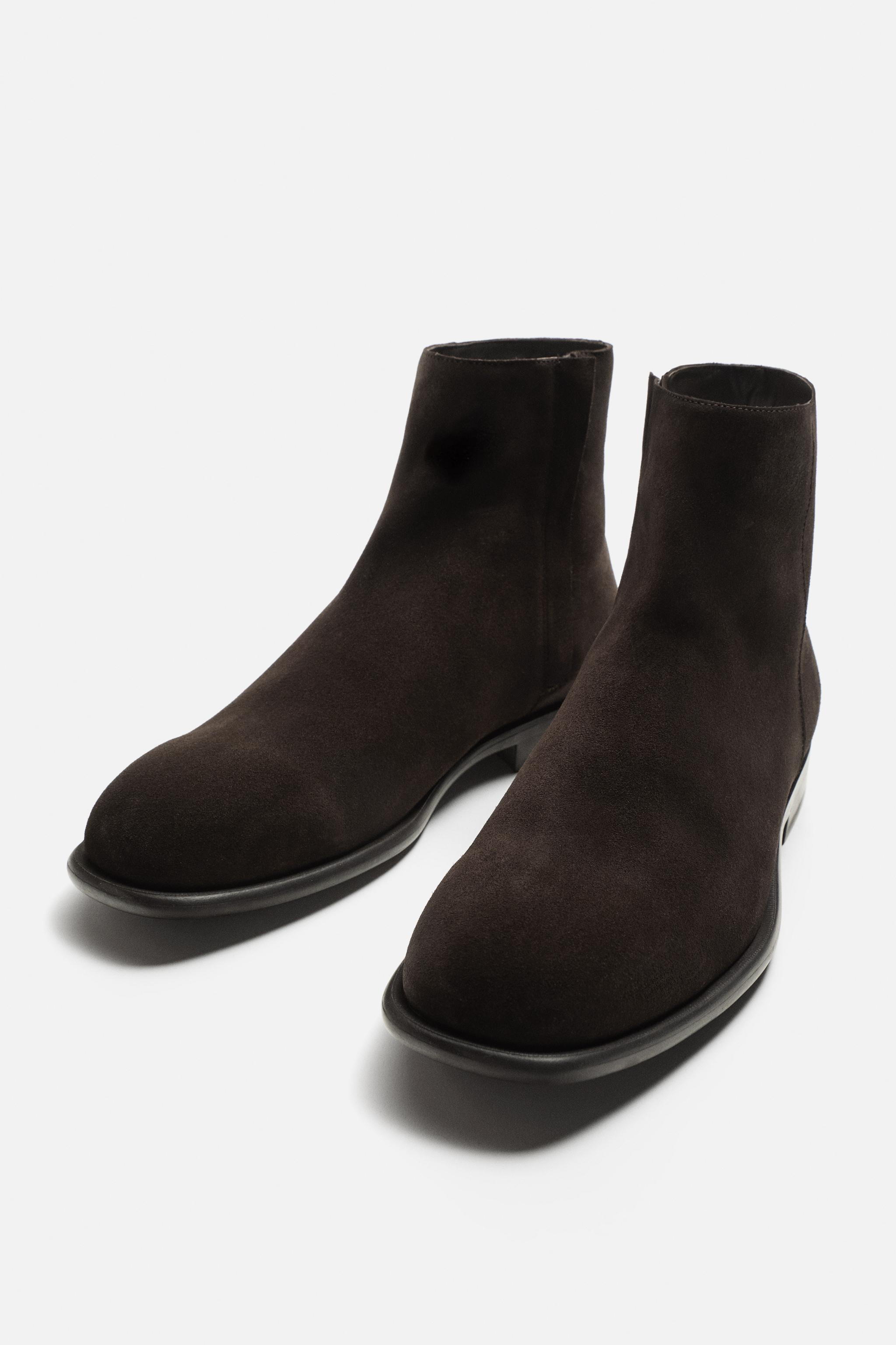 ZIPPERED LEATHER BOOTS Product Image
