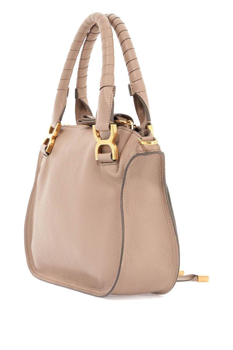 CHLOÉ Marcie Bag In Grained Leather Brown Size Onesize 100% Calf-skin Leather Product Image
