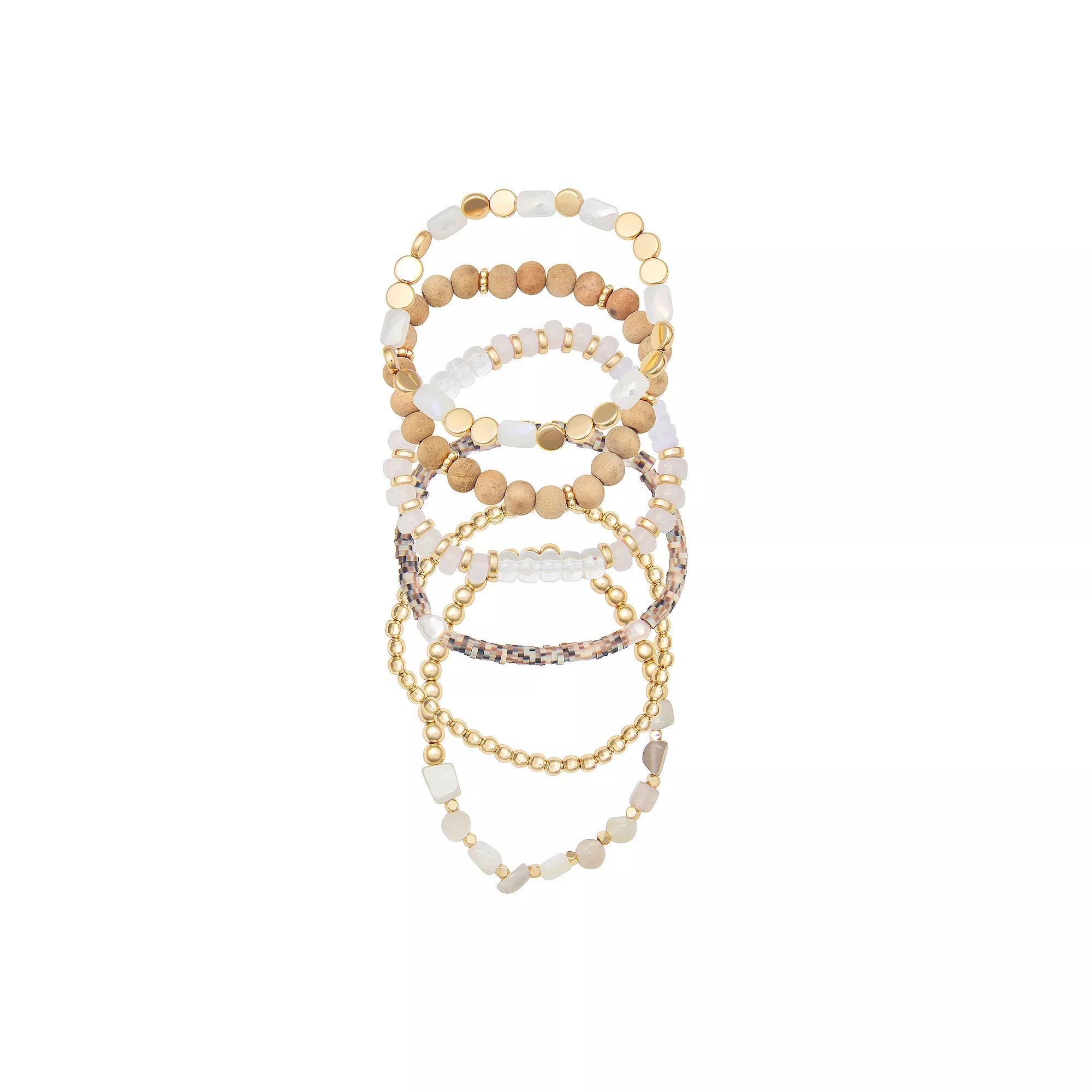 Emberly 6-Piece Mix Beaded Bracelets Set, Women's, Multi Product Image