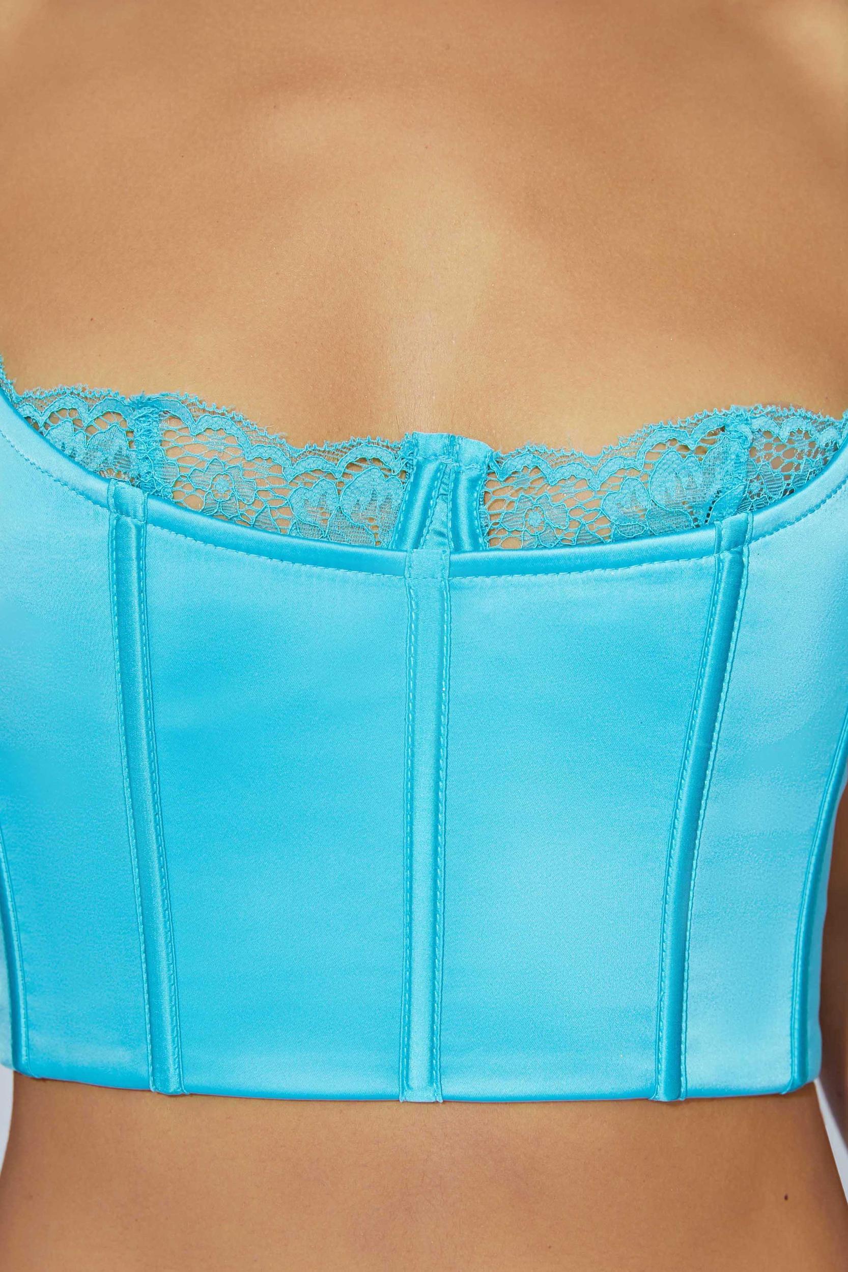 Lake Lace Cami Crop Top - Aquamarine Product Image