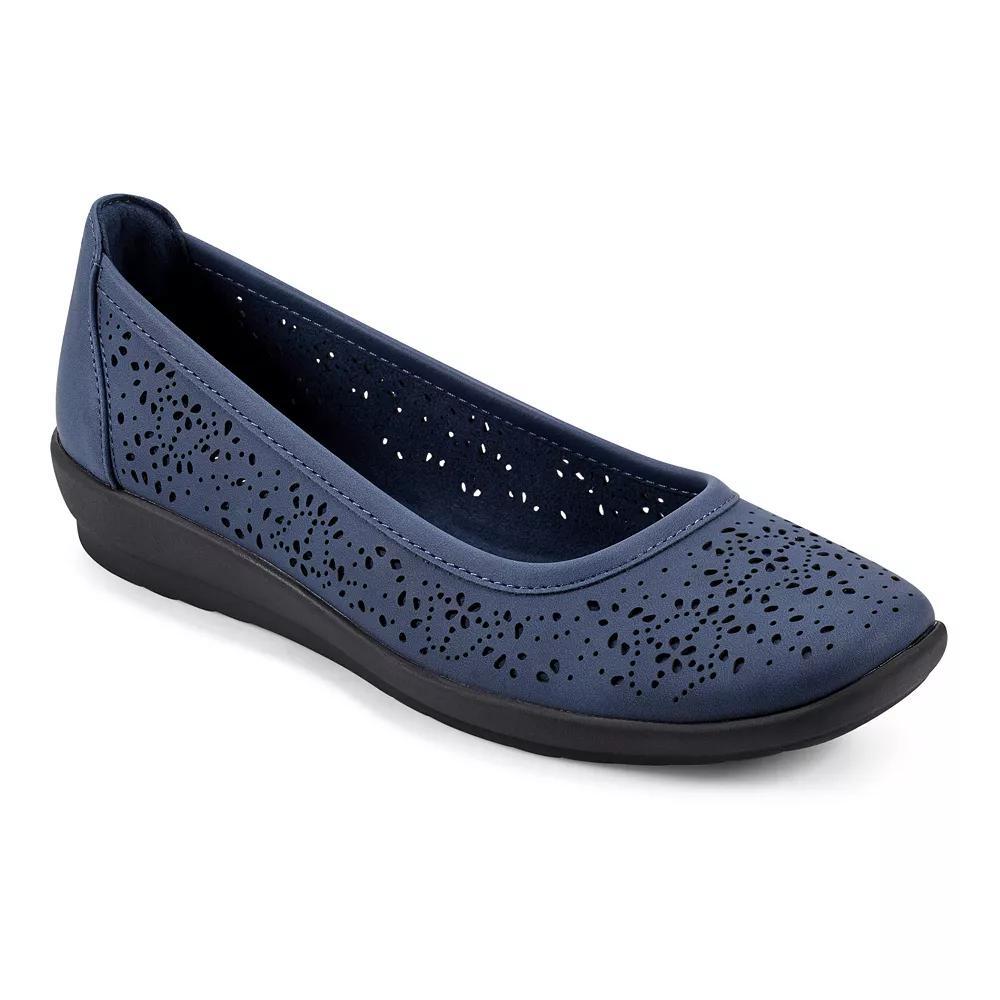 Easy Spirit Alessia Womens Perforated Demi Wedge Flats Blue Product Image